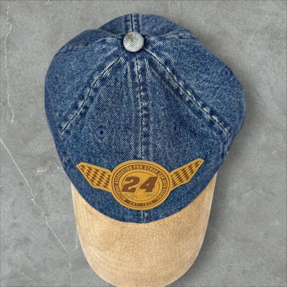 Vintage Jeff Gordon Suede & Denim Adjustable Nascar Racing #24 Hat - Picture 2 of 8